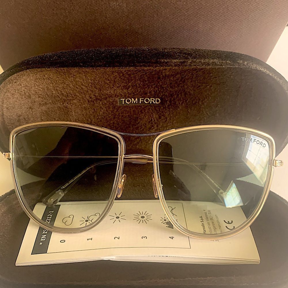Tom Ford Gold Oversized Sunglasses